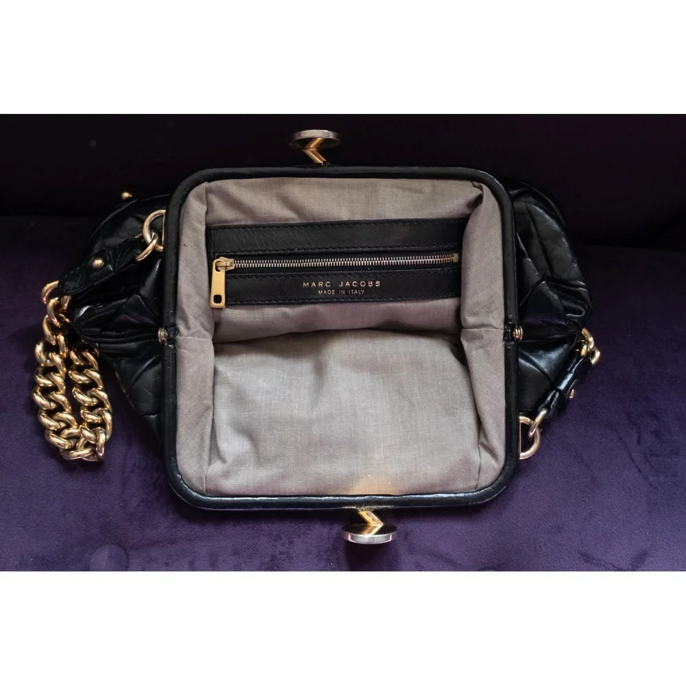 RARE Archival Marc Jacobs Patchwork Little Stam Bag - Black/Gold - 2007 - Picture 7 of 10